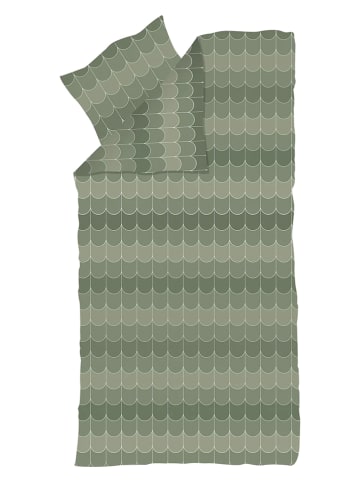 FLEXA Satin-Bettwäsche-Set "Kiwi" in Grün - (L)140 x (B)200 cm