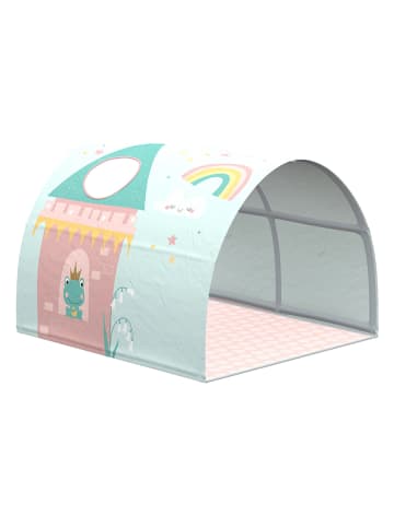 FLEXA Höhle mit Steppdecke in Mint/ Rosa - (L)105 x (B)90 cm