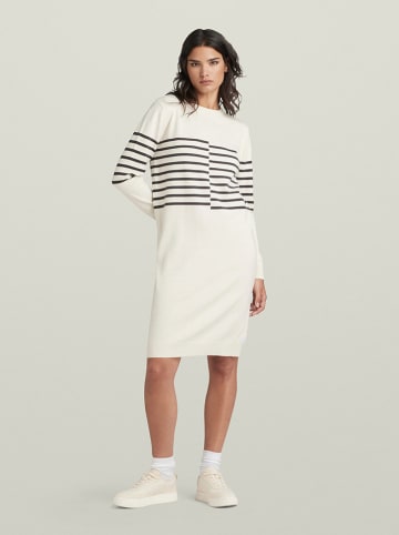 G-Star Wollkleid in Weiß/ Anthrazit
