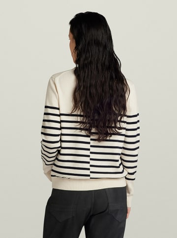 G-Star Wollpullover in Creme/ Schwarz