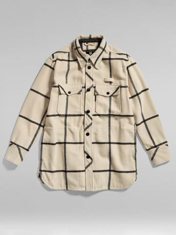 G-Star Hemdjacke in Beige/ Schwarz