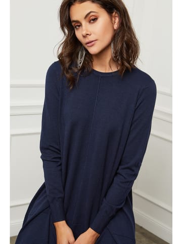 So Cachemire Jurk "Elior" donkerblauw