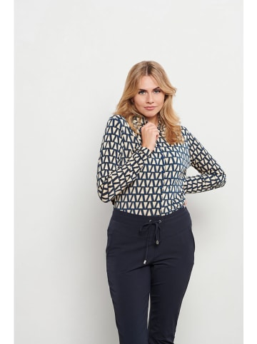 &Co Woman Bluzka "Lotte" w kolorze granatowo-kremowym