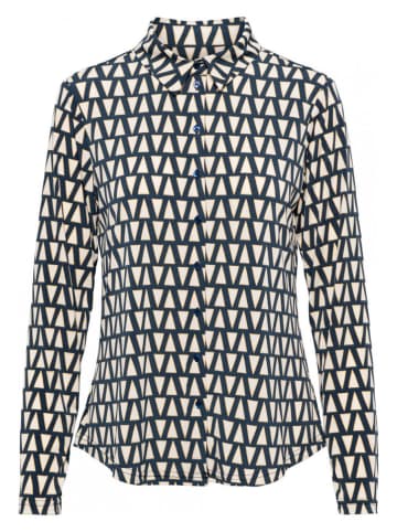 &Co Woman Blouse "Lotte" donkerblauw/crème