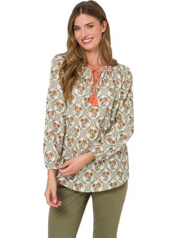Heine Bluse in Grün/ Creme