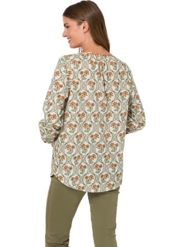 Heine Bluse in Grün/ Creme
