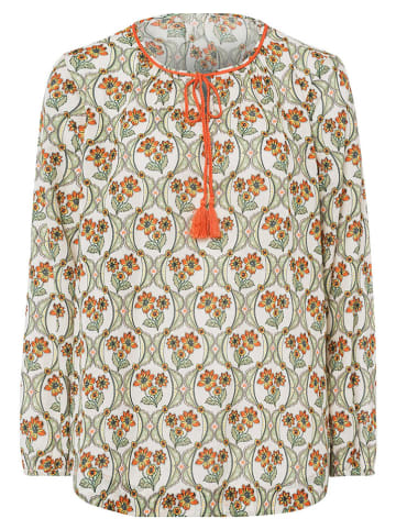 Heine Bluse in Grün/ Creme