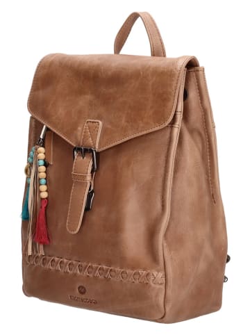 micmacbags Leren rugzak "Friendship" lichtbruin - (B)25 x (H)32 x (D)12 cm