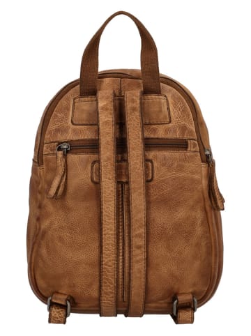 HIDE & STITCHES Leren rugzak "Paint Rock" lichtbruin - (B)20 x (H)26 x (D)9 cm