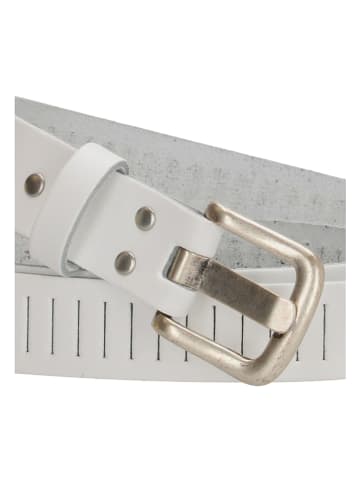 HIDE & STITCHES Leder-Gürtel "Midland" in Weiß - (L)115 cm