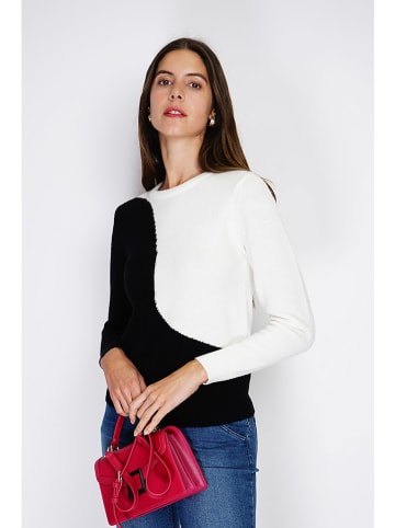 William de Faye Pullover in Schwarz/ Weiß