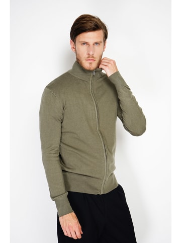 William de Faye Cardigan in Khaki