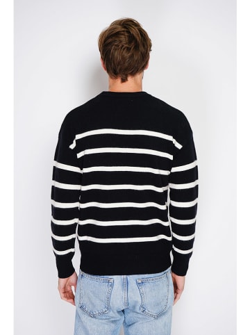 William de Faye Pullover in Schwarz/ Weiß