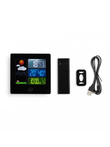 Lifa Living Wetterstation in Schwarz - (B)12 x (H)12 x (T)2,5 cm