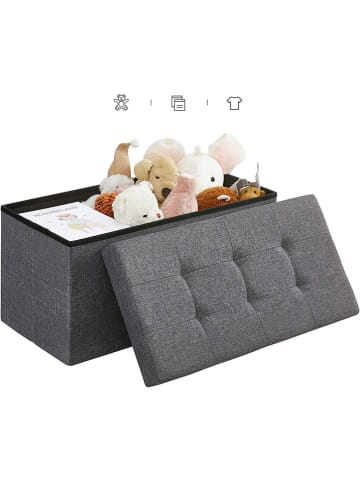 Songmics Aufbewahrungsbank in Grau  - (B)76 x (H)38 x (T)38 cm
