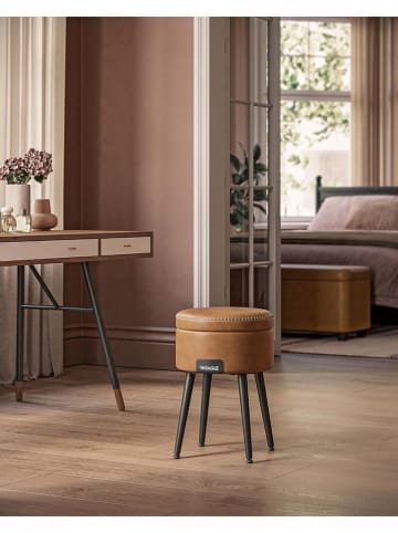 SONGMICS Aufbewahrungshocker in Hellbraun - (H)44,4 x Ø 32 cm