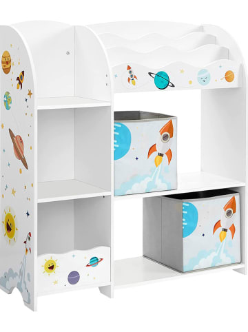 Songmics Standregal in Weiß/ Bunt - (B)93 x (H)100 x (T)30 cm