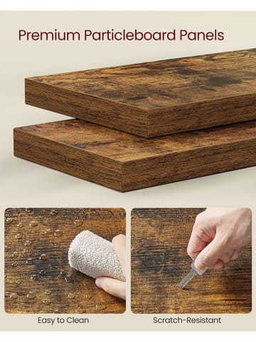 Songmics Regał w kolorze brązowym na książki - 20 x 127,5 x 20 cm