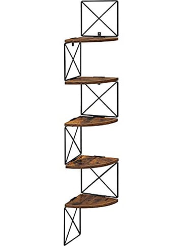Songmics Regał narożny w kolorze brązowo-czarnym - 20 x 127,5 x 20 cm