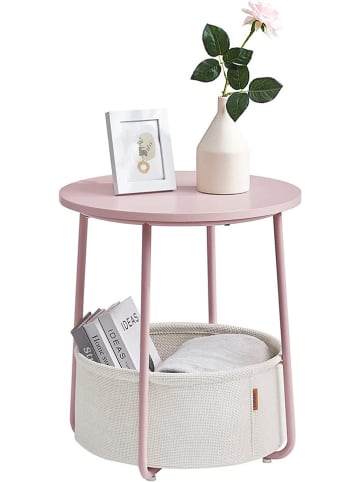 Songmics Bijzettafel wit/roze - (H)50 x Ø 45 cm