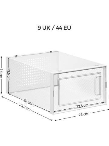 Songmics 18-delige set: schoenenboxen transparant - (B)23 x (H)14 x (D)33,3 cm