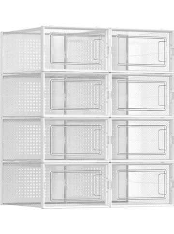 Songmics 8-delige set: schoenenboxen transparant - (B)22,5 x (H)13,5 x (D)30 cm