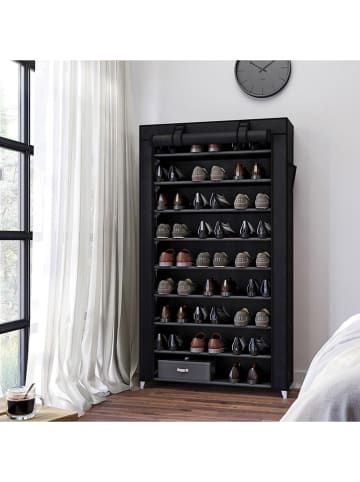 Songmics Schuhregal in Schwarz - (B)88 x (H)160 x (T)28 cm