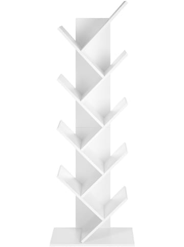 Songmics Regał w kolorze białym na książki - 50 x 141,5 x 25 cm
