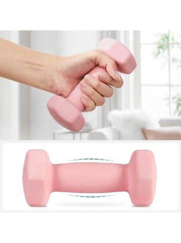 Songmics 7tlg. Set: Hanteln mit Stander in Rosa/ Hellblau/ Dunkelblau