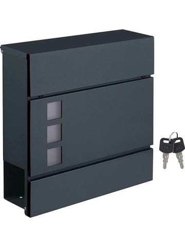 Songmics Briefkasten in Anthrazit - (B)37 x (H)37 x (T)10,5 cm
