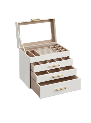 Songmics Schmuckkästchen in Weiß - (B)25,1 x (H)21,5 x (T)15,3 cm