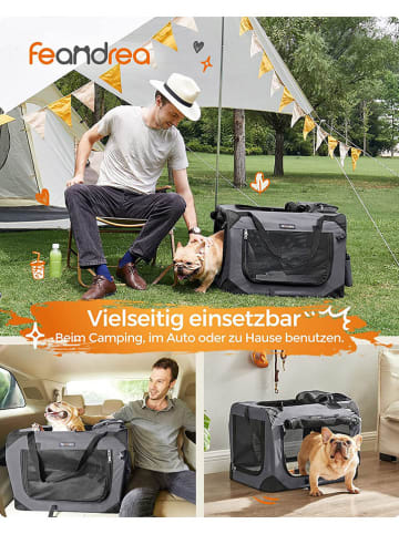 Songmics Transportbox grijs/zwart - (B)60 x (H)42 x (D)42 cm