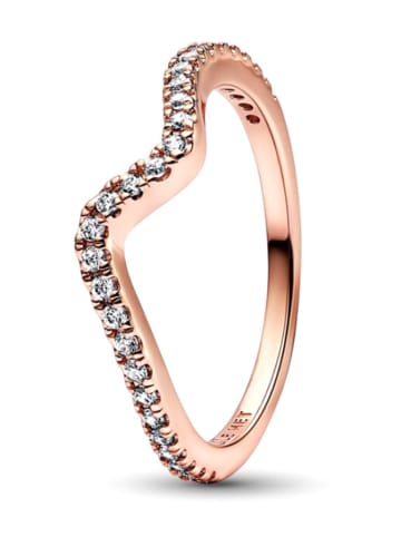 Pandora Rosévergold. Ring mit Edelsteinen