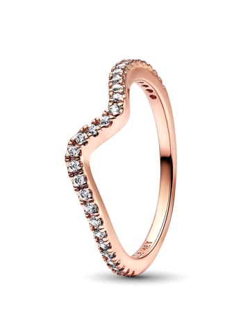 Pandora Rosévergold. Ring mit Edelsteinen