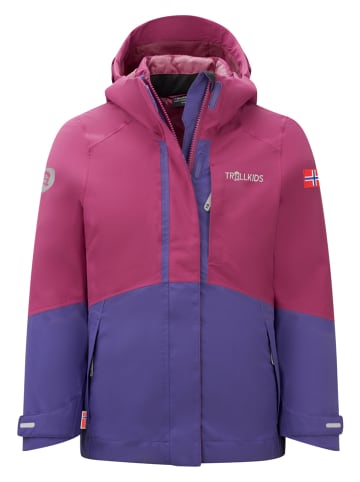 Trollkids 3in1-Funktionsjacke "Skanden" in Pink/ Lila