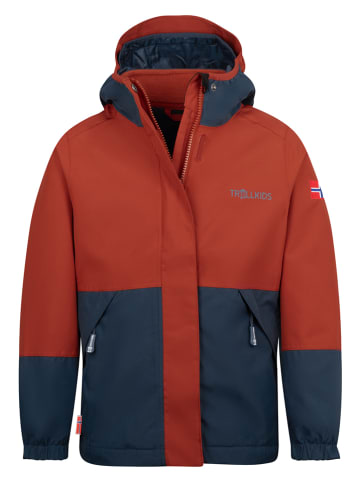 Trollkids 3-in-1 functionele jas "Kjerag" rood/donkerblauw