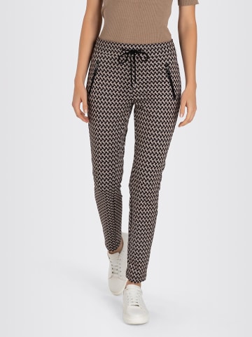 MAC Hose in Creme/ Schwarz/ Braun