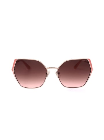 Guess Damen-Sonnenbrille in Silber-Rosa/ Braun