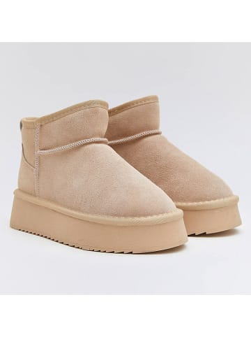 Belucci Leder-Boots in Beige