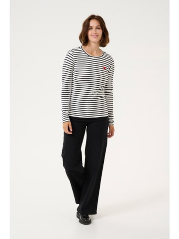 Kaffe Longsleeve in Schwarz/ Weiß