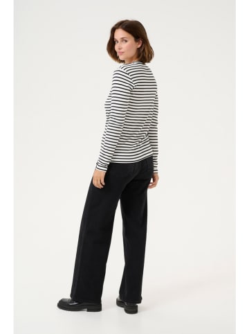 Kaffe Longsleeve in Schwarz/ Weiß