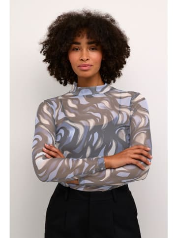 Kaffe Longsleeve lichtblauw/zwart