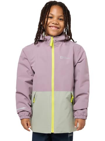 Jack Wolfskin Kurtka zimowa "Snowy Days" w kolorze fioletowo-miętowym