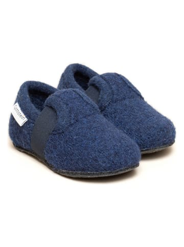 kitz-pichler Wollen pantoffels "Alpine Runner" donkerblauw