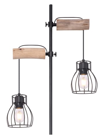 Globo lighting Standleuchte in Schwarz/ Hellbraun - (H)168 cm