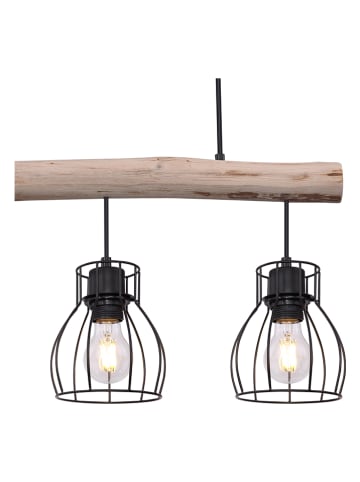 Globo lighting Hängeleuchte in Schwarz/ Hellbraun - (L)60 x (B)13,5 x (H)140 cm