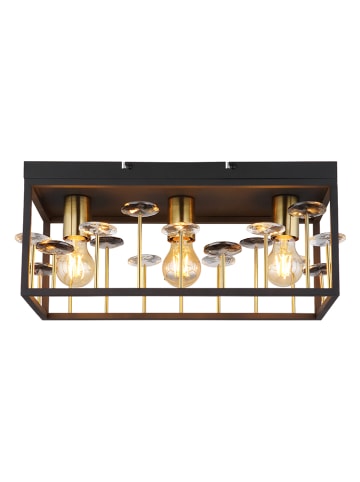 Globo lighting Deckenleuchte in Schwarz/ Gold - (L)45 x (B)18 x (H)20 cm