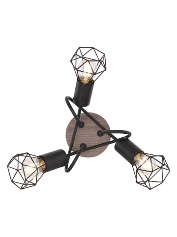 Globo lighting Deckenleuchte in Schwarz/ Hellbraun - (H)21 x Ø 38 cm