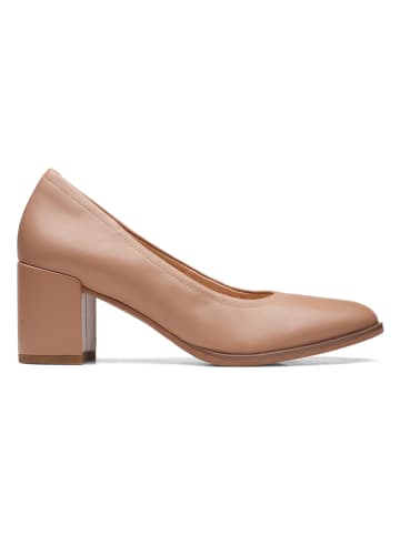 Clarks Skórzane czółenka ''Freva55 Court'' w kolorze jasnobrązowym