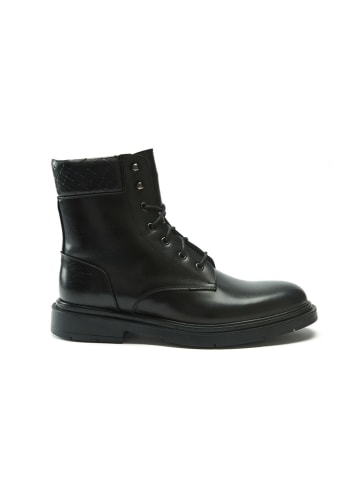 Frank Daniel Leder-Boots in Schwarz